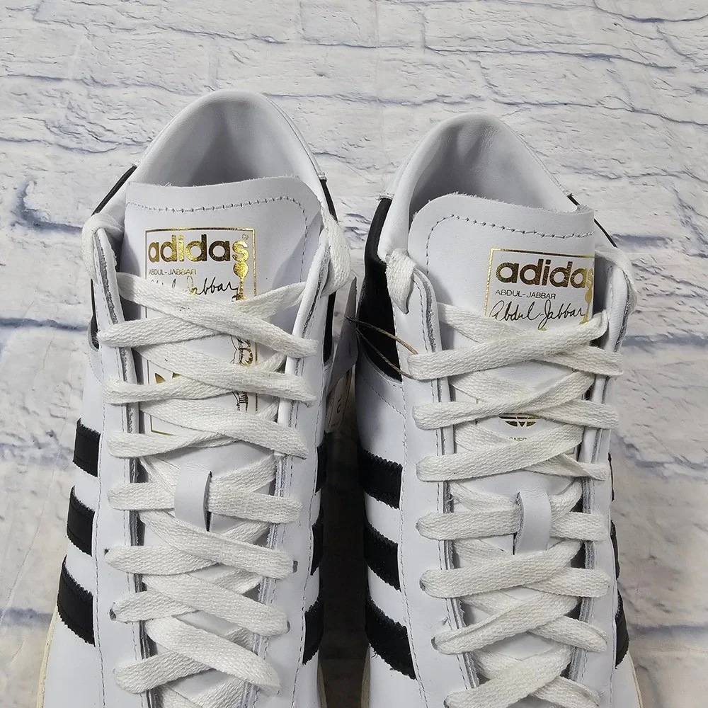 Adidas Abdul-Jabbar High Sneakers Mens 9 White Black Gold Retro Basketball Shoes